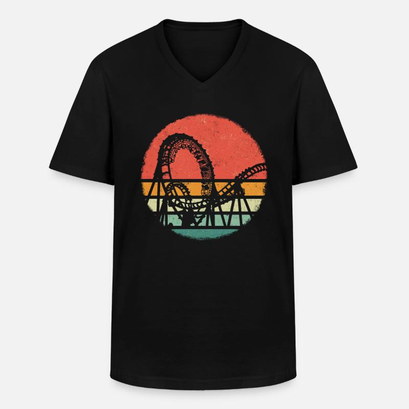 Achterbahn Freizeitpark Roller Coaster - Männer-T-Shirt mit V-Ausschnitt - Schwarz