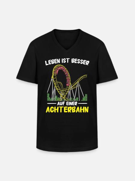 Achterbahn Freizeitpark Roller Coaster - Männer-T-Shirt mit V-Ausschnitt - Schwarz
