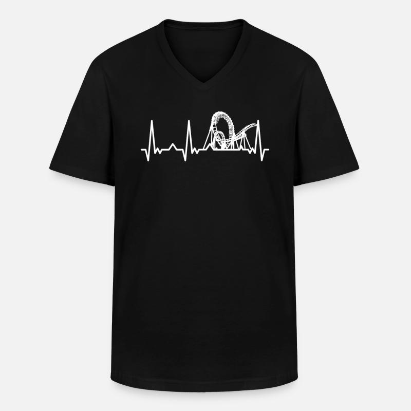 Achterbahn Freizeitpark Roller Coaster - Männer-T-Shirt mit V-Ausschnitt - Schwarz