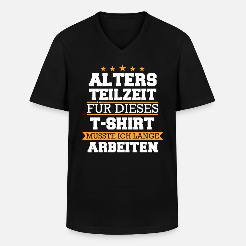 Altersteilzeit ATZ - Männer-T-Shirt mit V-Ausschnitt - Schwarz