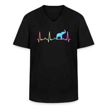 Elephant Animal Elephant Zoo - Men's V-Neck T-Shirt - black - Front - AI Model Male 178 dark (178cm)