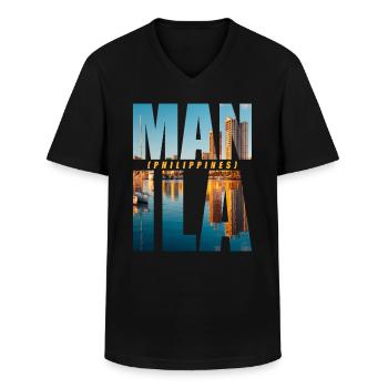 Manila Philippinen Souvenir - Männer-T-Shirt mit V-Ausschnitt - Schwarz - Vorne - AI Model Male 178 dark (178cm)