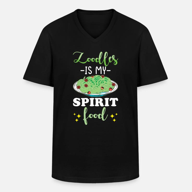 Zoodles Zucchini Pasta Spruch - Männer-T-Shirt mit V-Ausschnitt - Schwarz