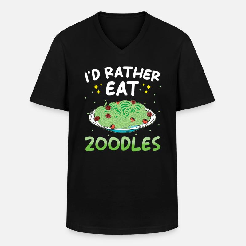 Zoodles Zucchini Pasta Spruch - Männer-T-Shirt mit V-Ausschnitt - Schwarz