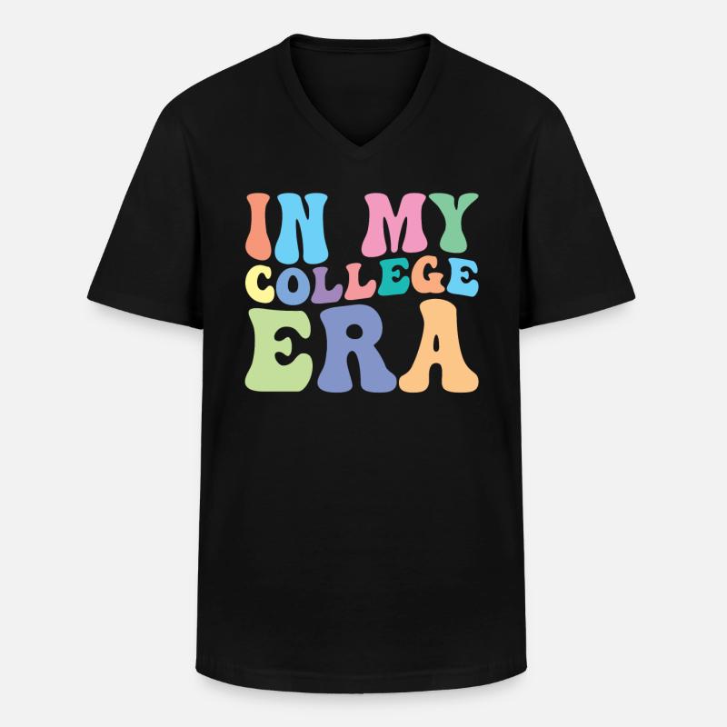 Hochschule Retro Groovy Student - Männer-T-Shirt mit V-Ausschnitt - Schwarz