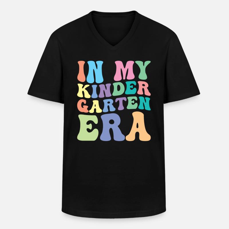 Kindergarten Retro Groovy Student - Männer-T-Shirt mit V-Ausschnitt - Schwarz