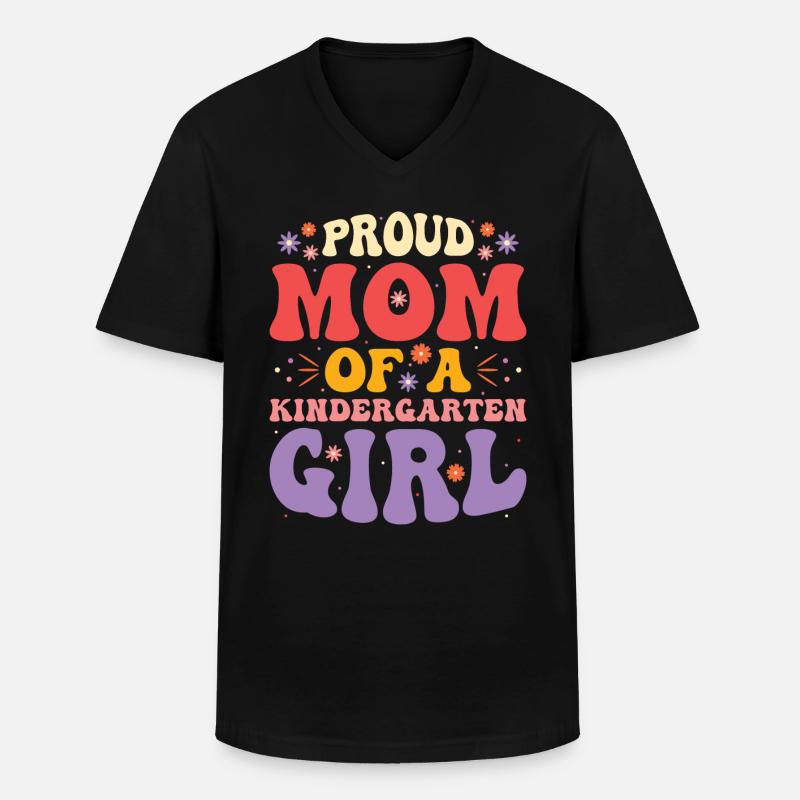 Stolze Mutter Eines Kindergartenmädchens - Männer-T-Shirt mit V-Ausschnitt - Schwarz