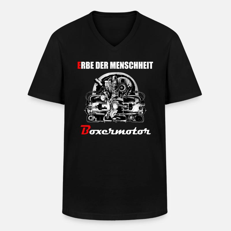 Erbe der Menschheit: Boxermotor - Männer-T-Shirt mit V-Ausschnitt - Schwarz