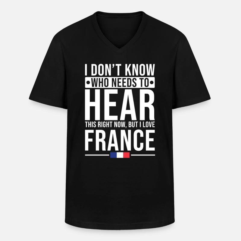 Frankreich Liebe - Männer-T-Shirt mit V-Ausschnitt - Schwarz