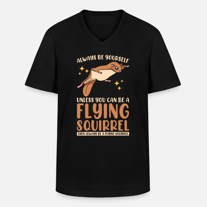 Fliegende Eichhörnchen-Liebhaber - Männer-T-Shirt mit V-Ausschnitt - Schwarz