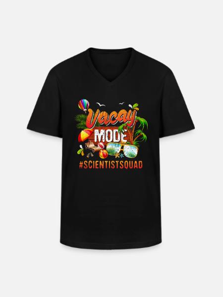 Scientist Vacation Group #Scientistsquad - Men's V-Neck T-Shirt - black