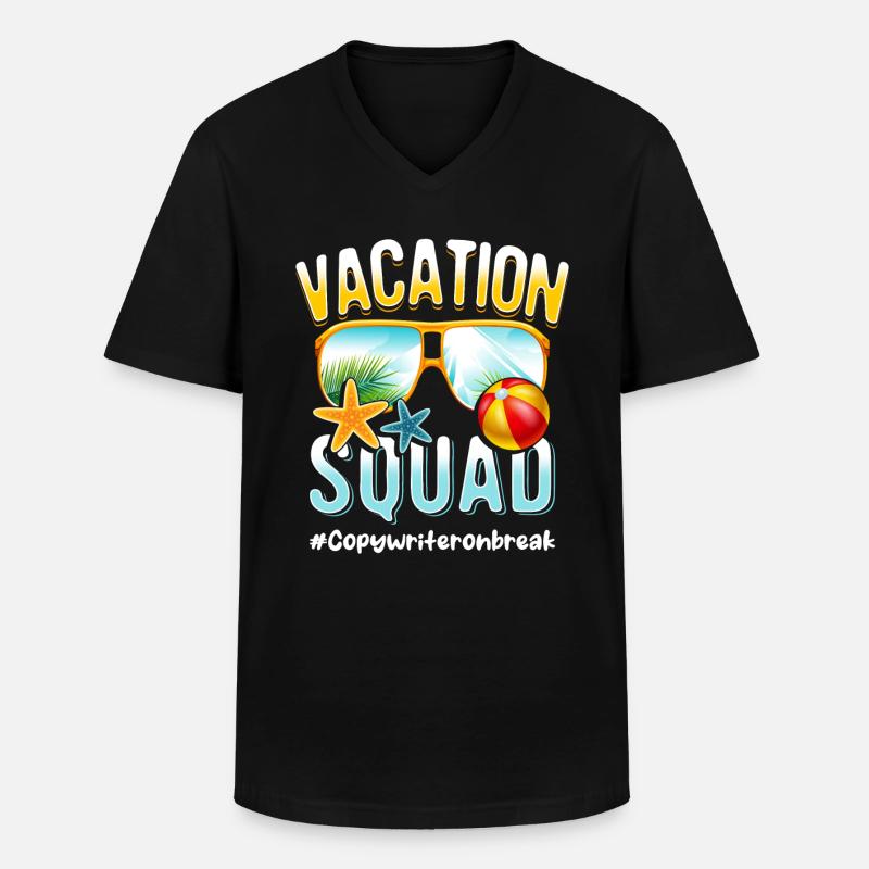 Copywriter Vacation Squad #Copywriteronbreak - Men's V-Neck T-Shirt - black