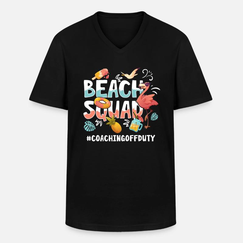 Coaching Vacation Beach Group - Men's V-Neck T-Shirt - black
