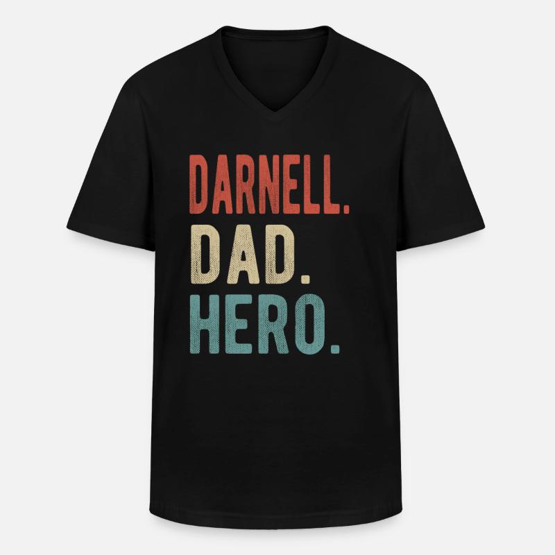 Darnell Papa Held - Männer-T-Shirt mit V-Ausschnitt - Schwarz