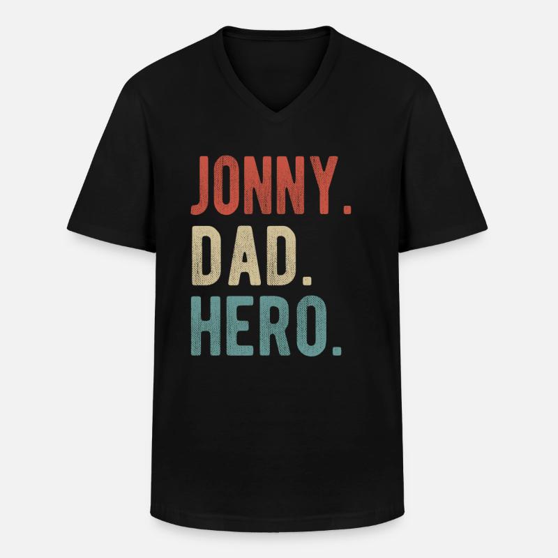 Jonny Papa Held - Männer-T-Shirt mit V-Ausschnitt - Schwarz