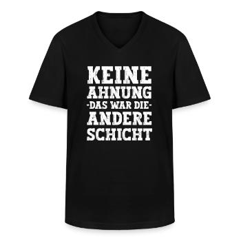 Das war die andere Schicht lustige Arbeiter Sprüch - Männer-T-Shirt mit V-Ausschnitt - Schwarz - Vorne - AI Model Male 178 dark (178cm)