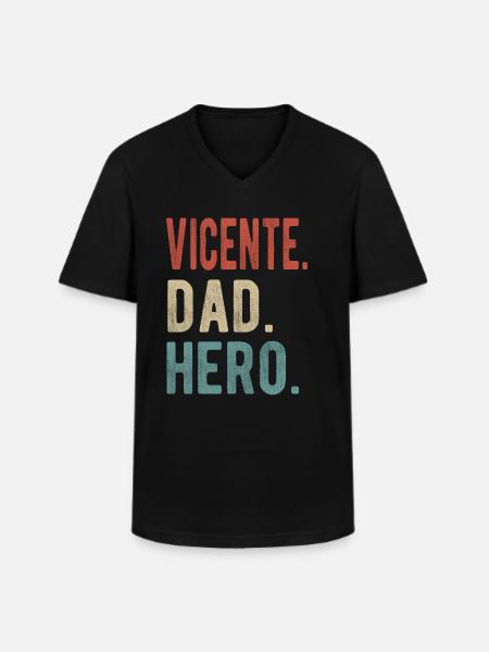 Vicente Dad Hero - Men's V-Neck T-Shirt - black