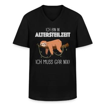 Altersteilzeit ATZ - Männer-T-Shirt mit V-Ausschnitt - Schwarz - Vorne - AI Model Male 178 dark (178cm)