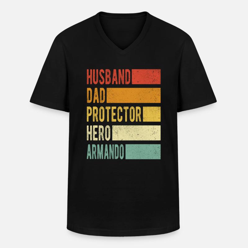 Armando Name Papa Geschenk - Männer-T-Shirt mit V-Ausschnitt - Schwarz