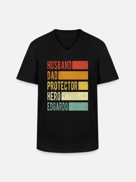 Edgardo Name Papa Geschenk - Männer-T-Shirt mit V-Ausschnitt - Schwarz