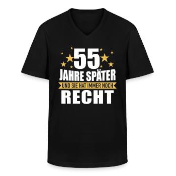 55 Hochzeitstag Jahrestag Ehemann Ehefrau - Männer-T-Shirt mit V-Ausschnitt - Schwarz - Vorne - AI Model Male 178 dark (178cm)