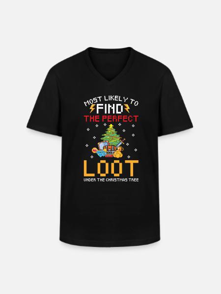 Gamer Christmas - Men's V-Neck T-Shirt - black