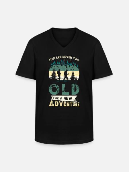Vandring Adventure Hiker Gave Mountain Forest - Klassisk herre T-shirt med V-udskæring - sort