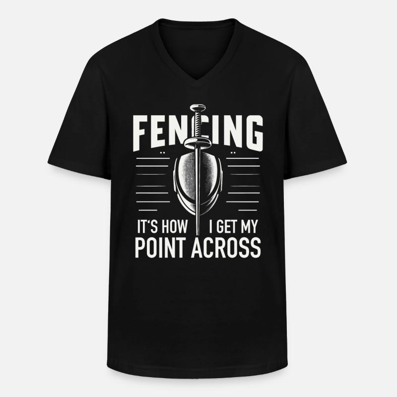 Fechten Fechter - Männer-T-Shirt mit V-Ausschnitt - Schwarz