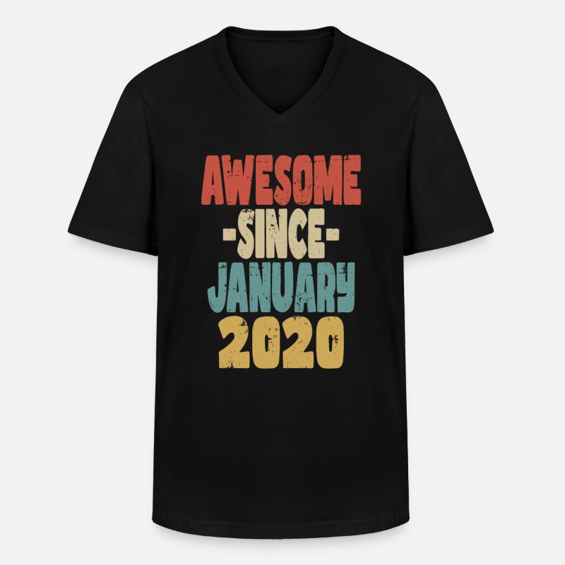 Fantastischer Januar 2020 - Männer-T-Shirt mit V-Ausschnitt - Schwarz