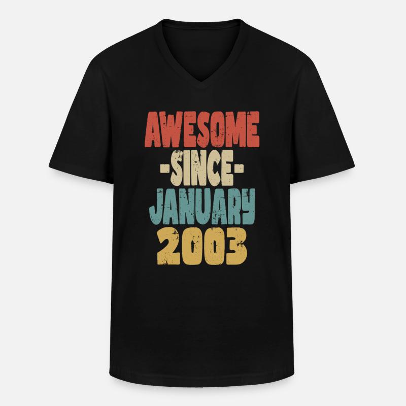 Toller Januar 2003 - Männer-T-Shirt mit V-Ausschnitt - Schwarz