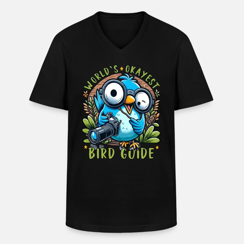 Weltbester Okayer Bird Guide Vogelbeobachtung - Männer-T-Shirt mit V-Ausschnitt - Schwarz
