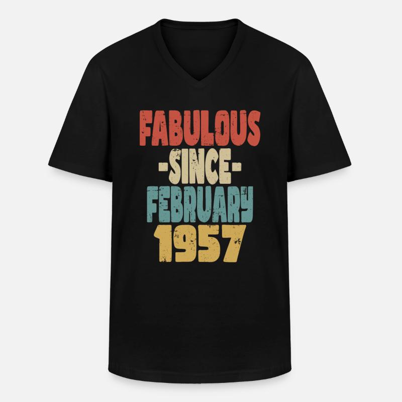 Fabelhafter Februar 1957 - Männer-T-Shirt mit V-Ausschnitt - Schwarz