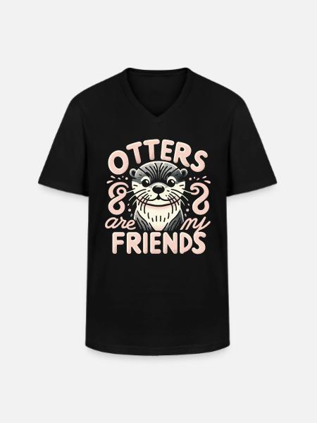 Otter Sea Otter - Men's V-Neck T-Shirt - black