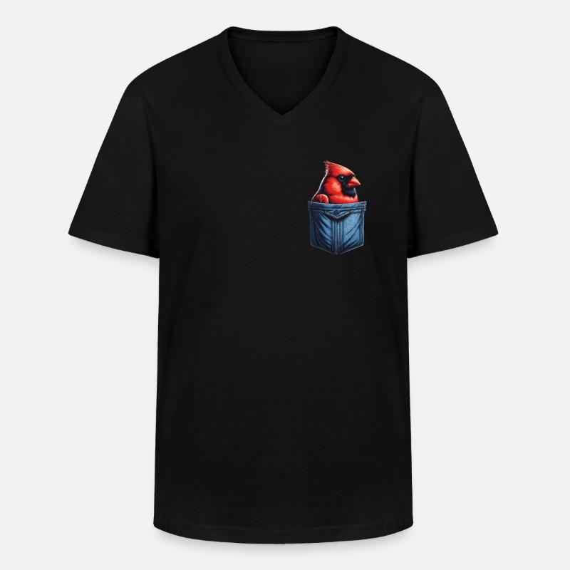 Kardinal Rotkardinal Vogel Roter Kardinal - Männer-T-Shirt mit V-Ausschnitt - Schwarz