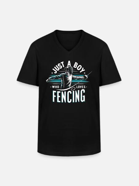 Escrimeur - T-shirt col V Homme - noir