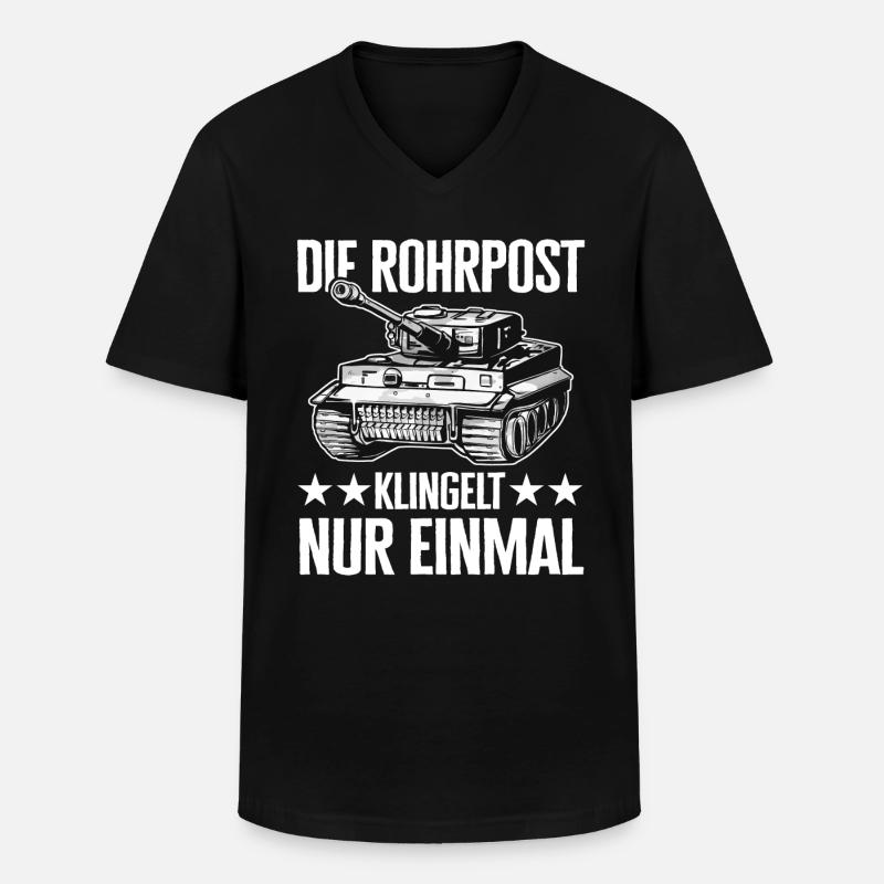Panzer Kampfpanzer Panzerkampfwagen Panzerfahrer - Männer-T-Shirt mit V-Ausschnitt - Schwarz