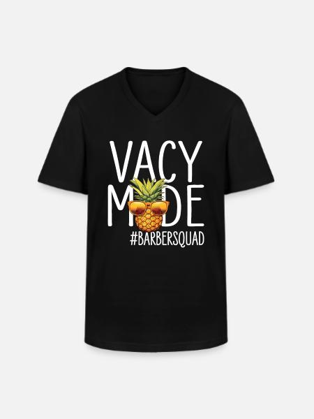 Vacances Vacy Mode Barbersquad - T-shirt col V Homme - noir