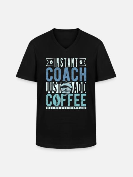 Instant Coach Just Add Coffee - Men's V-Neck T-Shirt - black
