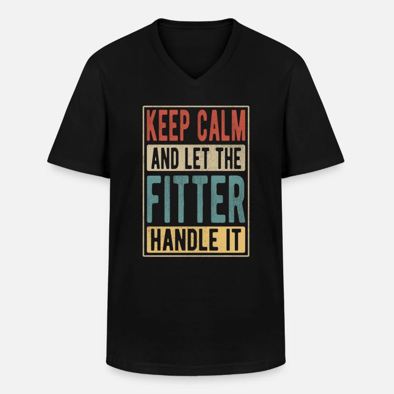 Fitter Retro Geschenk - Männer-T-Shirt mit V-Ausschnitt - Schwarz