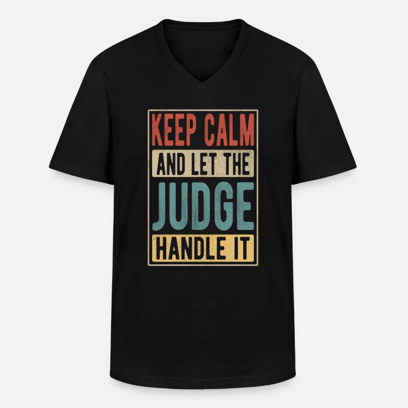 Judge Retro Geschenk - Männer-T-Shirt mit V-Ausschnitt - Schwarz