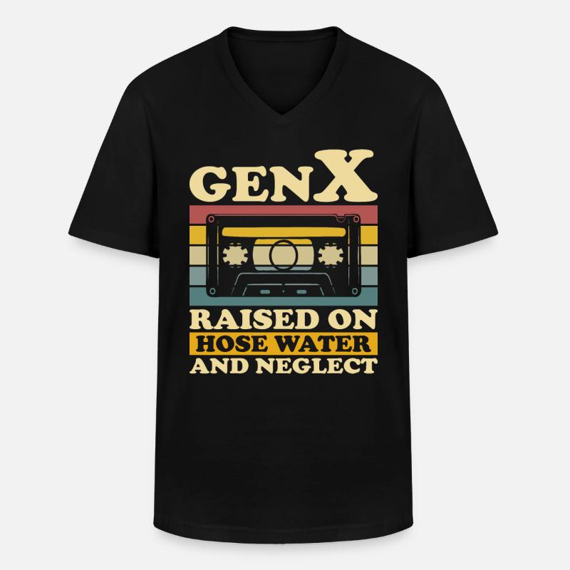 Generation X Humor - Männer-T-Shirt mit V-Ausschnitt - Schwarz