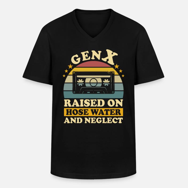 Generation X Humor - Männer-T-Shirt mit V-Ausschnitt - Schwarz