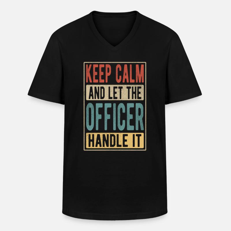 Offiziers-Retro-Geschenk - Männer-T-Shirt mit V-Ausschnitt - Schwarz