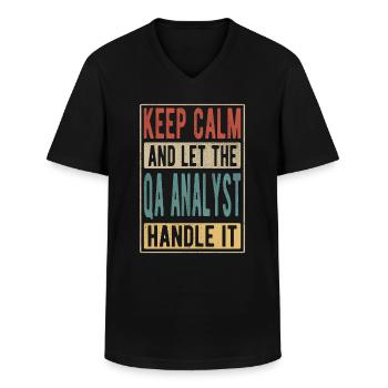 Qa Analyst Retro Geschenk - Männer-T-Shirt mit V-Ausschnitt - Schwarz - Vorne - AI Model Male 178 dark (178cm)