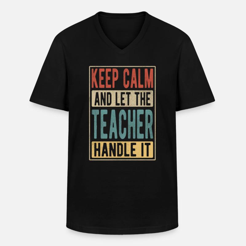 Lehrer Retro Geschenk - Männer-T-Shirt mit V-Ausschnitt - Schwarz