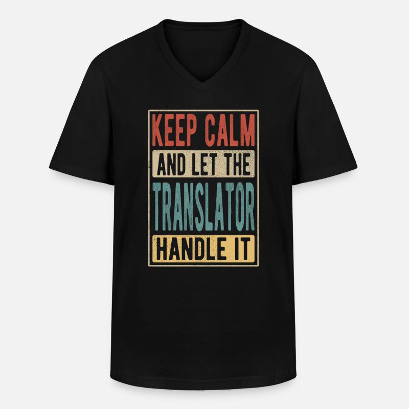 Übersetzer Retro Geschenk - Männer-T-Shirt mit V-Ausschnitt - Schwarz