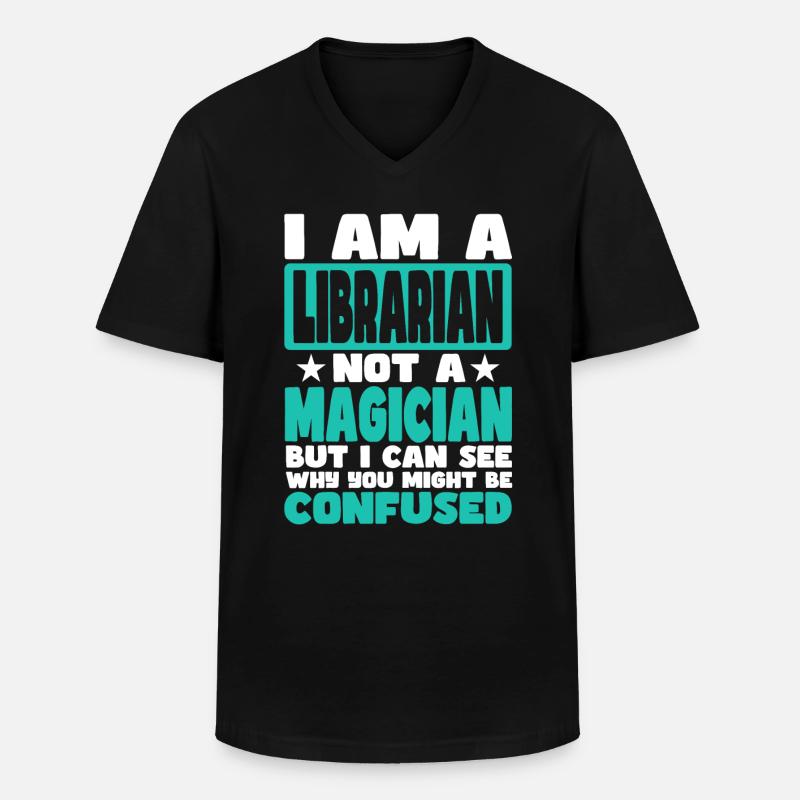 Bibliothekar - Männer-T-Shirt mit V-Ausschnitt - Schwarz