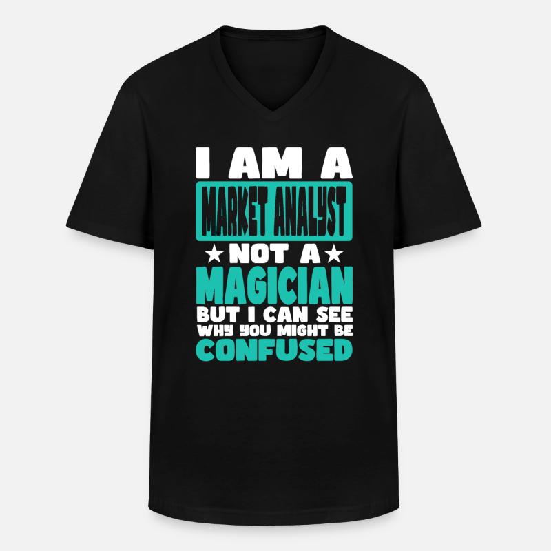 Marktanalyst - Männer-T-Shirt mit V-Ausschnitt - Schwarz