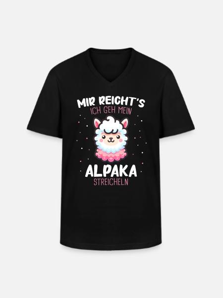 Alpaca Llama Alpacas Animal - Men's V-Neck T-Shirt - black