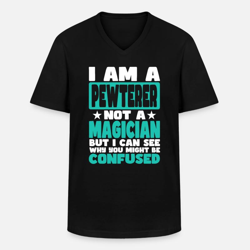 Kannengießer - Männer-T-Shirt mit V-Ausschnitt - Schwarz